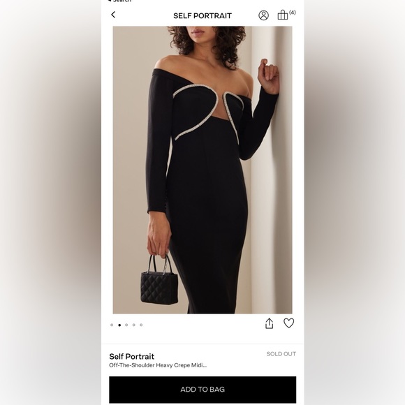 SELF PORTRAIT
Off-the-shoulder heavy crepe midi dress - Picture 2 of 2